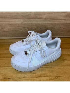 Nike Air Force 1 White Platform Sneakers - Size 5.5
